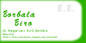borbala biro business card